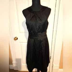 David's Bridal Black Satin Halter Short Cocktail/Prom/Formal/Bridesmaid Dress 8